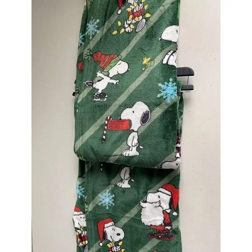 Peanuts Snoopy Christmas Lights Dog House‎ Santa Soft Throw Blanket 50 X 70” NEW